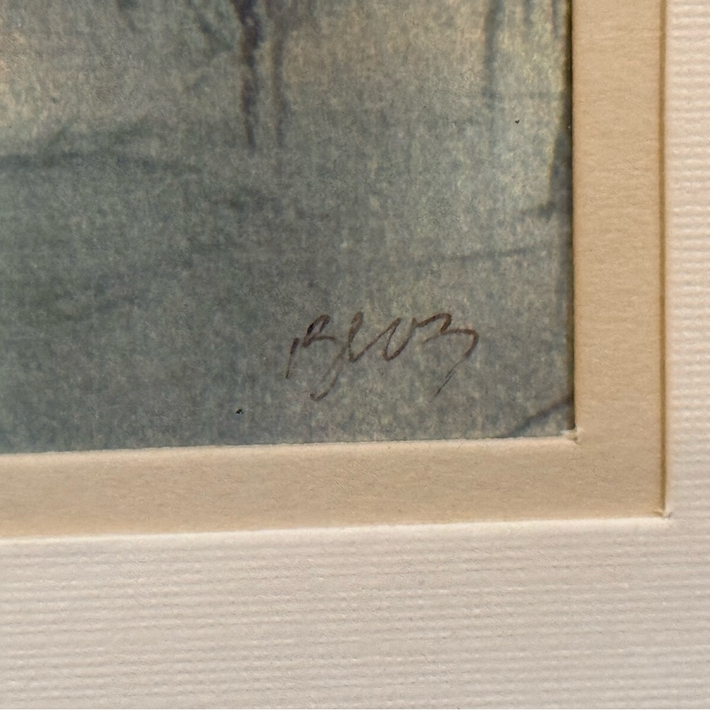 Joan Brannagan "Blue Heron" Custom Framed Art Print Bird Nature 12x10” - Picture 3 of 10
